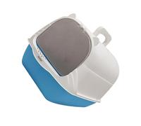 Zymoplas Easy Tidy Handle Cat Litter Box with Lid Effortless Cleaning and Maintenance, blue, 51 x 37 x 36cm