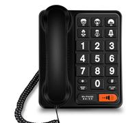 Zymoplas Easy-to Elderly Landline Phone With Loud Sound And Redial Function ABS Fixed Home And Office Phone Wired Landline Phone, black