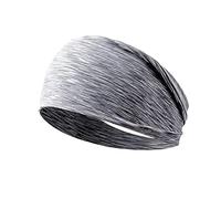Zymoplas Elastic Headband Sport Sweatband Women Men Solid Color Running Hair Band Workout Gym Fitness Bandage Cycling Travel, Light gray