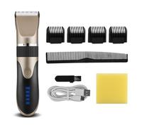 Zymoplas Electric Hair Clippers 0.8-2.0mm Adjustable Rechargeable Cordless Barber Man LED Trimmers Portable Low Noise Shaver, Gold