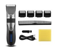 Zymoplas Electric Hair Clippers 0.8-2.0mm Adjustable Rechargeable Cordless Barber Man LED Trimmers Portable Low Noise Shaver, Gray