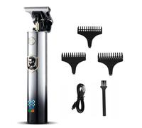 Zymoplas Electric Hair Clippers Rechargeable Cordless Adjustable Trimmer Travel Shaving Machine Salon Barber Shaver for Male, Silver