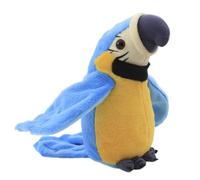 Zymoplas Electric Wear-resistant Talking Parrot Coated Plush Toy Long-lasting Adjustable Flexible Bird Toys Children, Blue