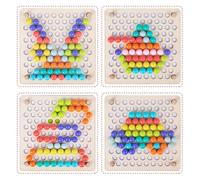 Zymoplas Engaging Parent-Child Game Wooden Peg Board Beads Activity for Kids, Type 2