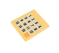 Zymoplas Exciting 15 Slide Number Puzzle Portable Brain Teasers for Toddler Entertainment, Yellow, 16 x 1 x 13.5cm