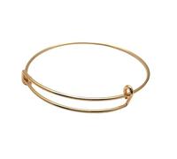 Zymoplas Expandable Bracelet Wristband Metal Wire Blank Simple Style Retractable Fashion Jewelry Romantic for Women Girls, KC Gold