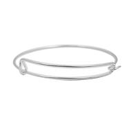 Zymoplas Expandable Bracelet Wristband Metal Wire Blank Simple Style Retractable Fashion Jewelry Romantic for Women Girls, Open silver