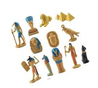Zymoplas Exquisite 12Pcs Ancient Egypt Figurines Multicolor Egyptian Ornaments Small Statues
