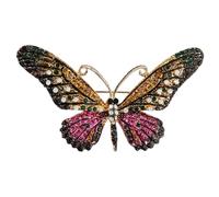 Zymoplas Exquisite Crystal Rhinestones Metal Enamel Pin - Stylish Clothing Jewelry For Women Alloy Flying Insect Animal Brooch, xz4648B