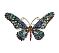 Zymoplas Exquisite Crystal Rhinestones Metal Enamel Pin - Stylish Clothing Jewelry For Women Alloy Flying Insect Animal Brooch, xz4648D