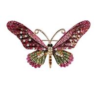 Zymoplas Exquisite Crystal Rhinestones Metal Enamel Pin - Stylish Clothing Jewelry For Women Alloy Flying Insect Animal Brooch, xz4648A