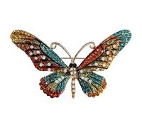 Zymoplas Exquisite Crystal Rhinestones Metal Enamel Pin - Stylish Clothing Jewelry For Women Alloy Flying Insect Animal Brooch, xz4648C