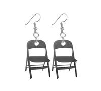 Zymoplas Fashionable And Lightweight Chair Earrings For Every Occasion Alloy Souvenir Chair Movement Earrings Trendy Elegant, black