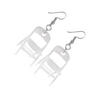 Zymoplas Fashionable And Lightweight Chair Earrings For Every Occasion Alloy Souvenir Chair Movement Earrings Trendy Elegant, white