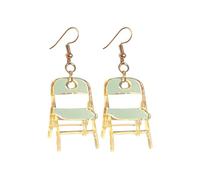 Zymoplas Fashionable And Lightweight Chair Earrings For Every Occasion Alloy Souvenir Chair Movement Earrings Trendy Elegant, green