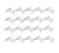 Zymoplas Fashionable Silver 10mm Flat Square Blank Settings Cuff Links Cufflinks Stylish and Elegant Tray Metal