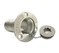 Zymoplas Filler Stainless Steel Polishing Plum Shape Filling Port with Key Cap O-ring Fill Rust-proof Deck Replacements, As Shown