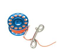 Zymoplas Finger Spool Scuba Diving Reels Satety Sausage Compact Line Float SMB Equipment Aluminum Alloy Divesafe Double Ended Hook, Blue