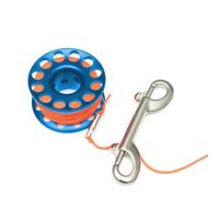 Zymoplas Finger Spool Scuba Diving Reels Satety Sausage Lifeline Compact Line Anchor Rope Winding Snorkeling With Double Ended Hook, Blue