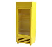 Zymoplas for Dollhouse Fridge Model Exquisite 112 Scale Wooden Refrigerator, Yellow