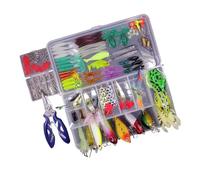 Zymoplas Freshwater Saltwater Worms Crankbait Tackle Durable Fishing Lures Kit, 155 Pcs Set 1, Medium
