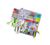 Zymoplas Freshwater Saltwater Worms Crankbait Tackle Durable Fishing Lures Kit, 155 Pcs Set 2, Medium