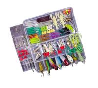 Zymoplas Freshwater Saltwater Worms Crankbait Tackle Durable Fishing Lures Kit, 234 Pcs, Medium