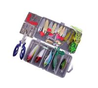 Zymoplas Freshwater Saltwater Worms Crankbait Tackle Durable Fishing Lures Kit, 94 Pcs, Medium