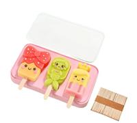 Zymoplas Fun Shapes Stackable Ice Cream Molds with Wooden Sticks Stackable for Space Saving Popsiclse Molds with Sticks Cake Mold, A