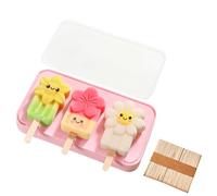 Zymoplas Fun Shapes Stackable Ice Cream Molds with Wooden Sticks Stackable for Space Saving Popsiclse Molds with Sticks Cake Mold, C