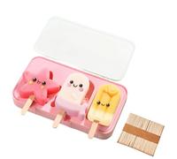Zymoplas Fun Shapes Stackable Ice Cream Molds with Wooden Sticks Stackable for Space Saving Popsiclse Molds with Sticks Cake Mold, B