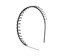 Zymoplas Hair Hoop Metal Wavy Thickness Headbands Elastic Black Unisex Lightweight Simple Style Sports Equipment for Men Women, Teething