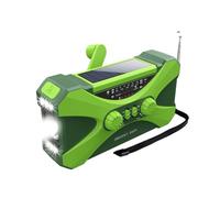 Zymoplas Hand Crank Radio Portable Solar Rechargeable Waterproof Charging Phone Charger Survival Climbing Flashlight Light, Green