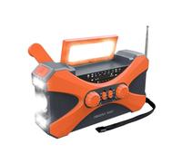 Zymoplas Hand Crank Radio Portable Solar Rechargeable Waterproof Charging Phone Charger Survival Climbing Flashlight Light, Orange