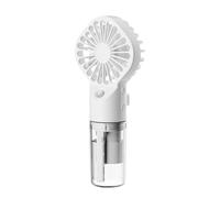 Zymoplas Handheld Mini Air Conditioner Fan With Humidifier Refracting UV Ray ABS USB Rechargeable Portable Silent Humidifying Fan, white