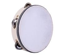Zymoplas Handheld Tambourine Lightweight And Portable Music With Anywhere Wood Wooden Round Tambourine Hand Held Tambourine Gifts , natural color , 10inch