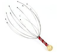 Zymoplas Head Massager Neck Scalp Scratcher Calm for Octopus Shape Stainless Steel Body Massage Tool for Women Random Color