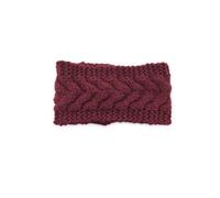 Zymoplas Headband Elastic Head Protector with Buttons Knitted Crocheted Multicolor Wide Ladies Ear Muffs Gifts for Women, Purplish Red