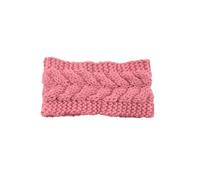 Zymoplas Headband Elastic Head Protector with Buttons Knitted Crocheted Multicolor Wide Ladies Ear Muffs Gifts for Women, Skin Pink