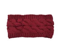 Zymoplas Headbands Knitted Elastic Head Protector Multicolor Adjustable Wide Warm Ear Warmers Hair Accessories for Girls, Wine Red