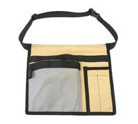 Zymoplas Heavy Duty Garden Tool Belt Pouch Durable and Waterproof Cloth Utility Belt Bag with 5 Pockets Tool Apron Pouch, Gray+Khaki
