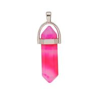Zymoplas Hexagon Column Charm Women Making Findings Hanging Pendant Agate Charms Crafting Necklace Earring Using Accessories, Red