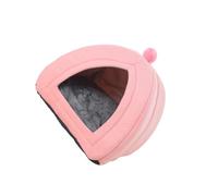 Zymoplas Household Portable Pet Home Indoor Living Room Winter Resting Nest Plush PP Cotton Sleeping Tent House Pets Supplies, Pink, 20x20x23cm