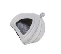 Zymoplas Household Portable Pet Home Indoor Living Room Winter Resting Nest Plush PP Cotton Sleeping Tent House Pets Supplies, Grey, 40x40x42cm