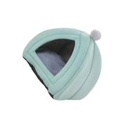 Zymoplas Household Portable Pet Home Indoor Living Room Winter Resting Nest Plush PP Cotton Sleeping Tent House Pets Supplies, Green, 33x33x36cm