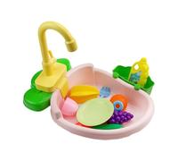 Zymoplas Imaginative Play Kitchen Sink Toy Safe And Fun Pretend Role Play ABS Pretend Role Play Wash-up Kitchen Sets Fun Play, Pink