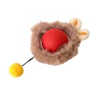 Zymoplas Interactive Toy For Cats Smart Obstacle Avoidance Technology ABS Pet ToyInteractive Toy Ball Smart With Plush Cover, red