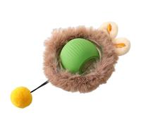 Zymoplas Interactive Toy For Cats Smart Obstacle Avoidance Technology ABS Pet ToyInteractive Toy Ball Smart With Plush Cover, green