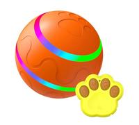 Zymoplas Interactive Toy For Dogs Automatic Moving Rolling Ball With LED Light Interactive Puppy Pet Ball Dog 3 Modes, Orange