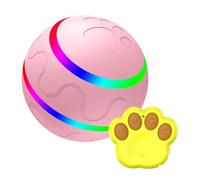 Zymoplas Interactive Toy For Dogs Automatic Moving Rolling Ball With LED Light Interactive Puppy Pet Ball Dog 3 Modes, Pink